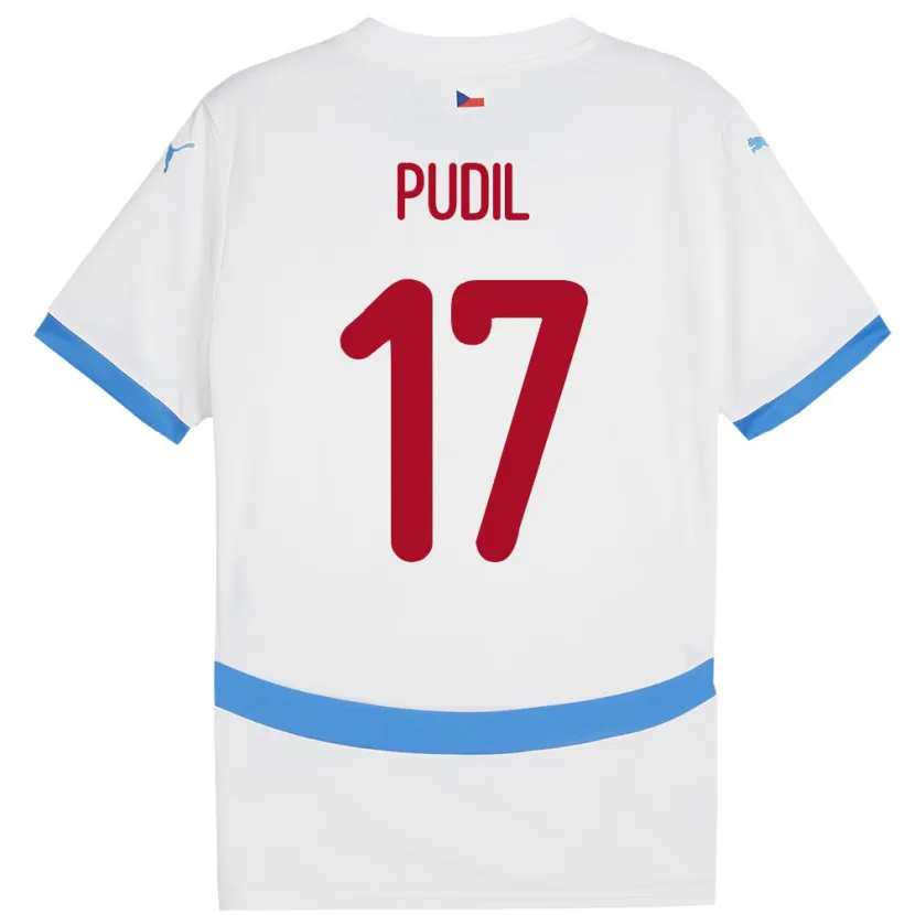 Danxen Damen Tschechien Milos Pudil #17 Weiß Auswärtstrikot Trikot 24-26 T-Shirt