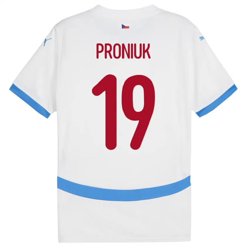 Danxen Damen Tschechien Adam Proniuk #19 Weiß Auswärtstrikot Trikot 24-26 T-Shirt