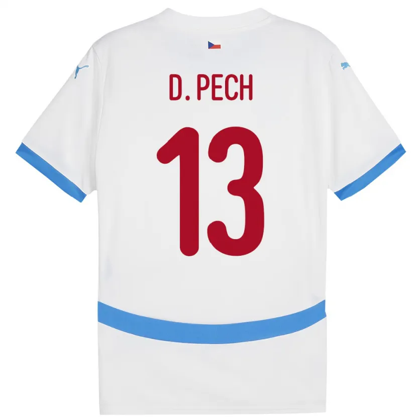 Danxen Damen Tschechien Dominik Pech #13 Weiß Auswärtstrikot Trikot 24-26 T-Shirt