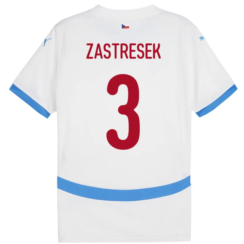 Danxen Damen Tschechien Matous Zastresek #3 Weiß Auswärtstrikot Trikot 24-26 T-Shirt