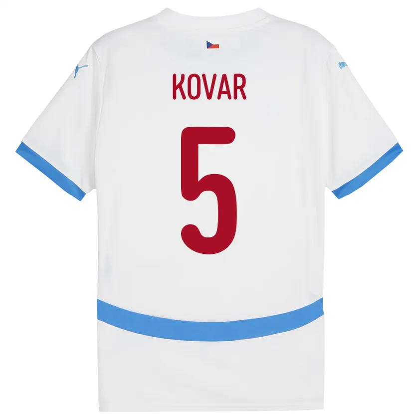 Danxen Damen Tschechien Martin Kovar #5 Weiß Auswärtstrikot Trikot 24-26 T-Shirt