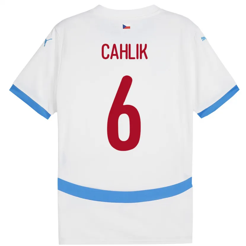 Danxen Damen Tschechien Jakub Cahlik #6 Weiß Auswärtstrikot Trikot 24-26 T-Shirt