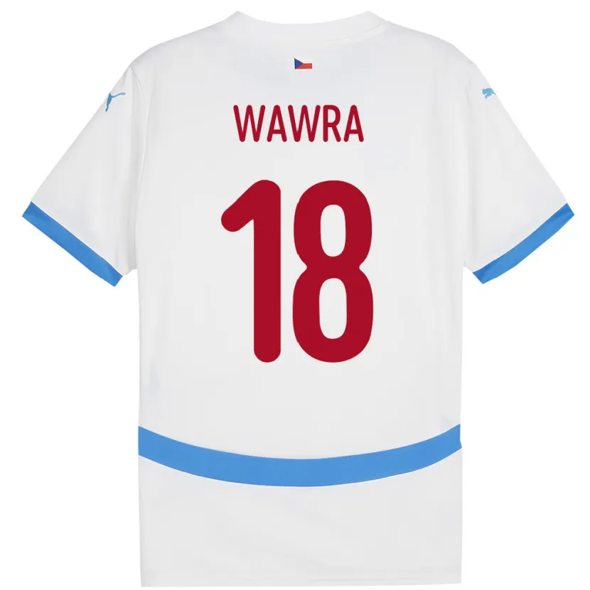 Danxen Damen Tschechien Ondrej Wawra #18 Weiß Auswärtstrikot Trikot 24-26 T-Shirt
