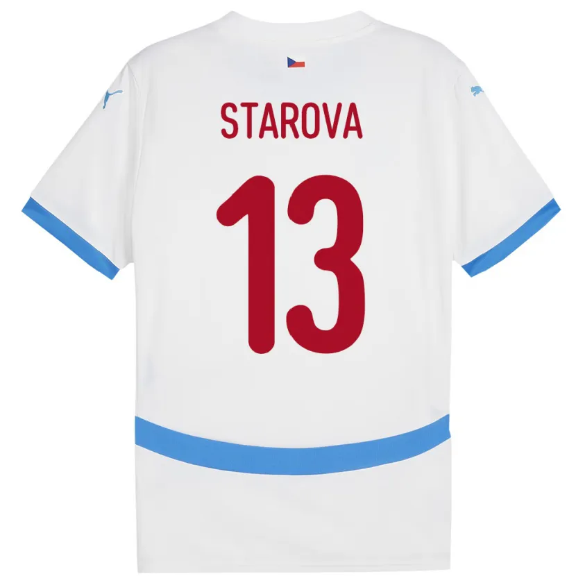 Danxen Damen Tschechien Antonie Stárová #13 Weiß Auswärtstrikot Trikot 24-26 T-Shirt