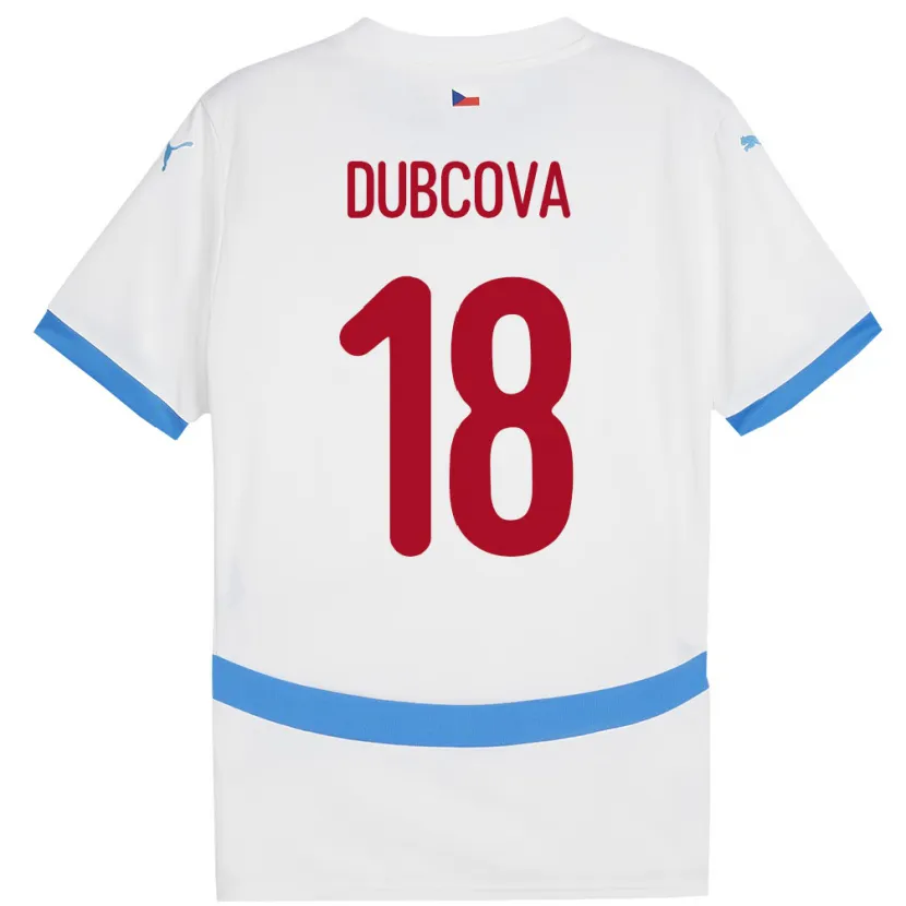 Danxen Damen Tschechien Kamila Dubcová #18 Weiß Auswärtstrikot Trikot 24-26 T-Shirt