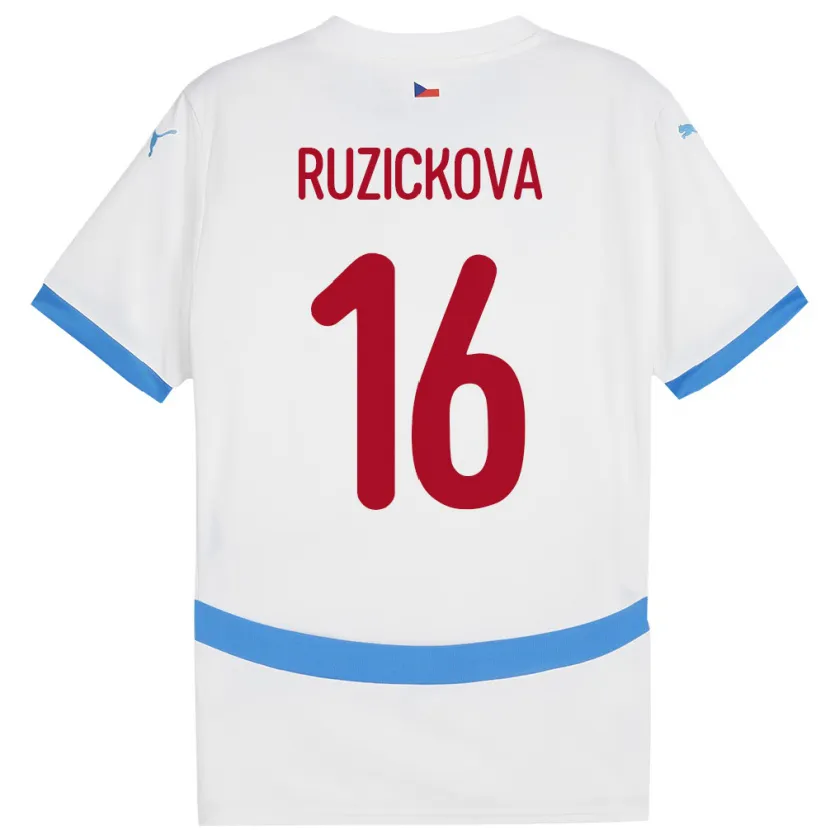 Danxen Damen Tschechien Barbora Růžičková #16 Weiß Auswärtstrikot Trikot 24-26 T-Shirt