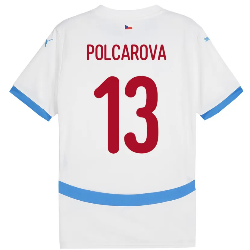 Danxen Damen Tschechien Barbora Polcarová #13 Weiß Auswärtstrikot Trikot 24-26 T-Shirt