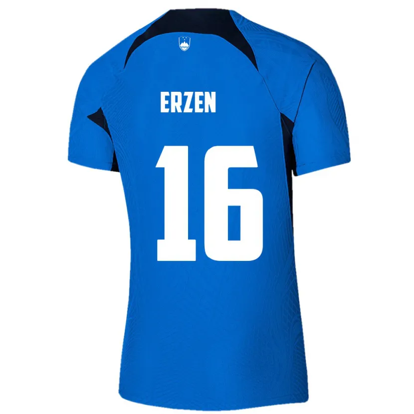 Danxen Damen Slowenien Kaja Eržen #16 Blau Auswärtstrikot Trikot 24-26 T-Shirt