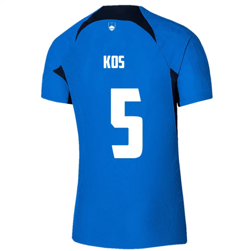 Danxen Damen Slowenien Evelina Kos #5 Blau Auswärtstrikot Trikot 24-26 T-Shirt