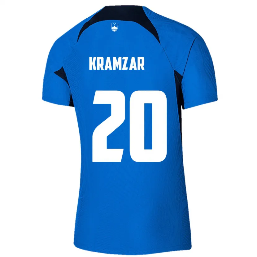 Danxen Damen Slowenien Zara Kramžar #20 Blau Auswärtstrikot Trikot 24-26 T-Shirt