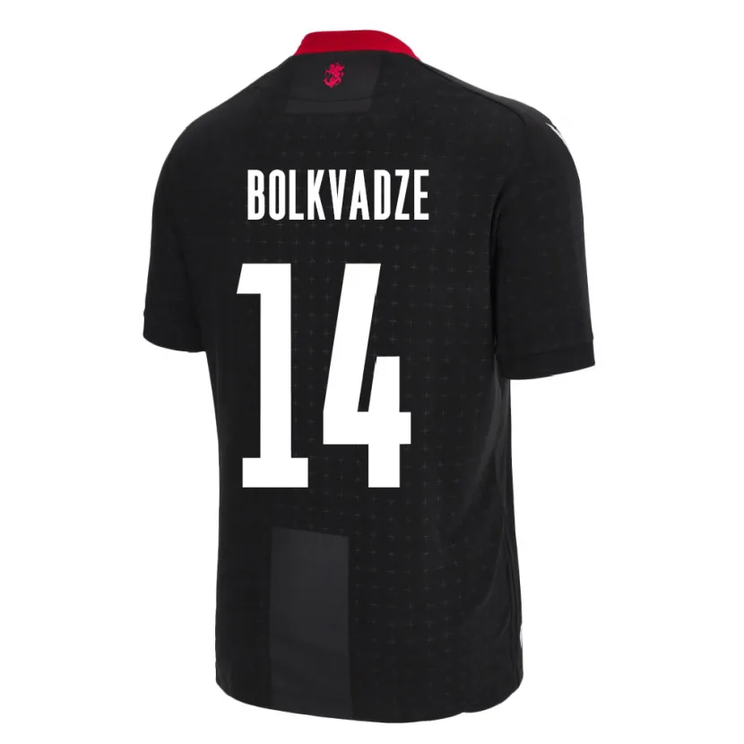 Danxen Damen Georgien Anastasia Bolkvadze #14 Schwarz Auswärtstrikot Trikot 24-26 T-Shirt