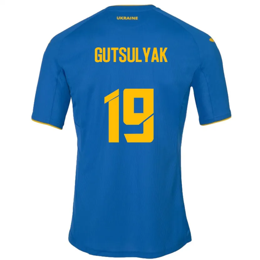 Danxen Damen Ukraine Oleksiy Gutsulyak #19 Blau Auswärtstrikot Trikot 24-26 T-Shirt