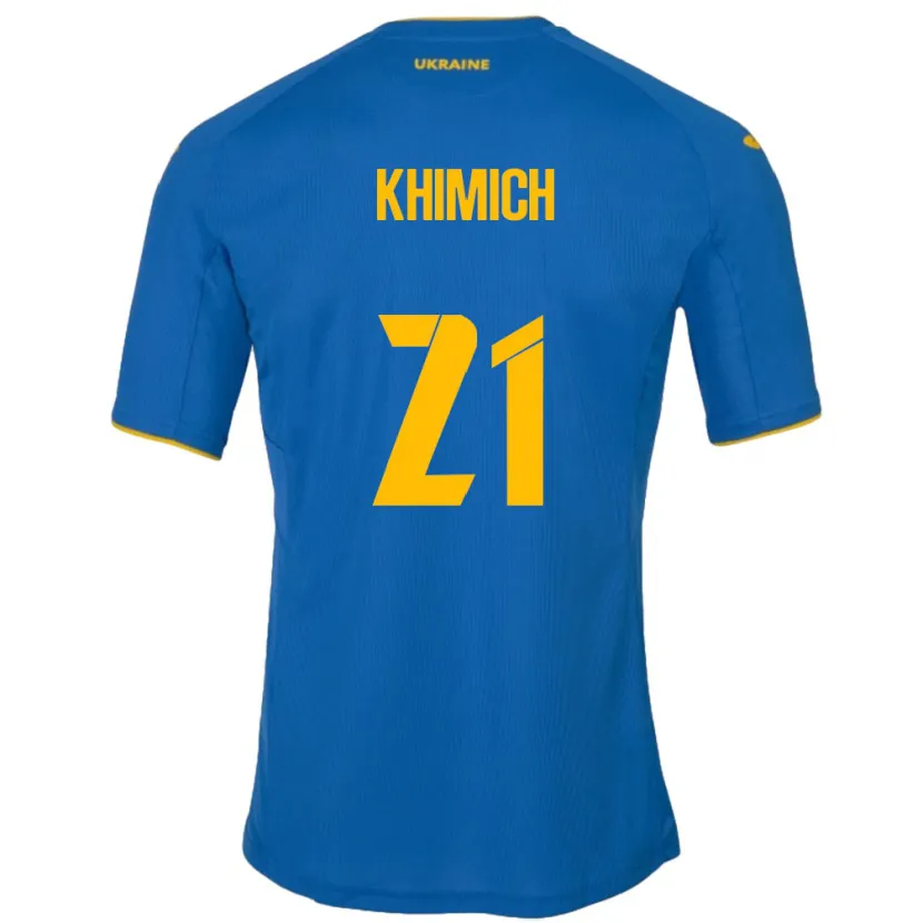 Danxen Damen Ukraine Tamila Khimich #21 Blau Auswärtstrikot Trikot 24-26 T-Shirt
