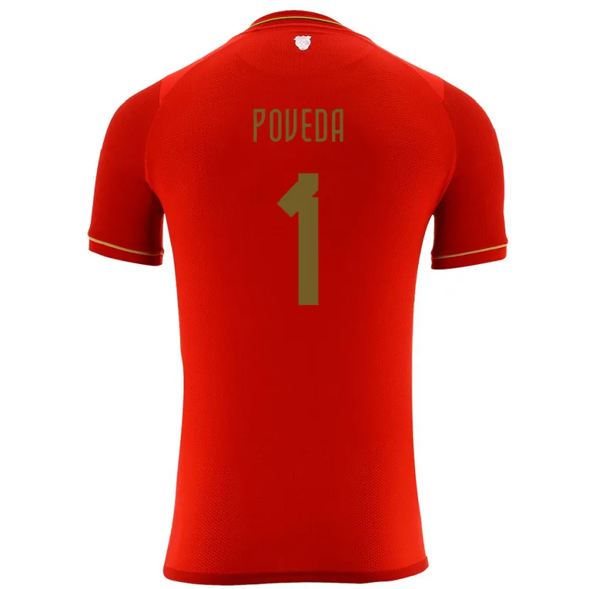Danxen Damen Bolivien Bruno Poveda #1 Rot Auswärtstrikot Trikot 24-26 T-Shirt
