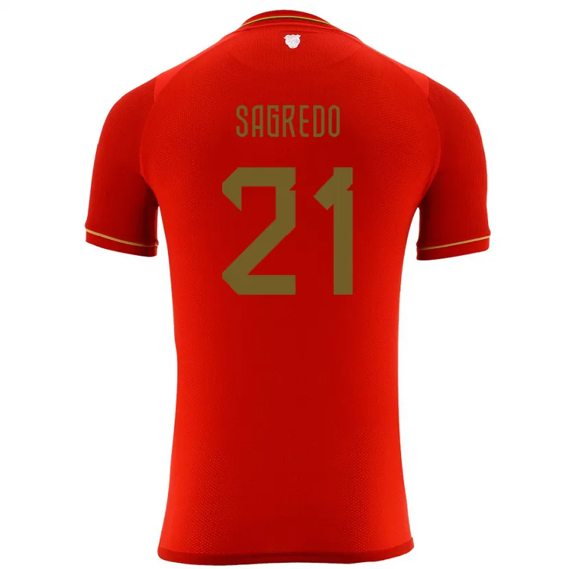 Danxen Damen Bolivien José Sagredo #21 Rot Auswärtstrikot Trikot 24-26 T-Shirt