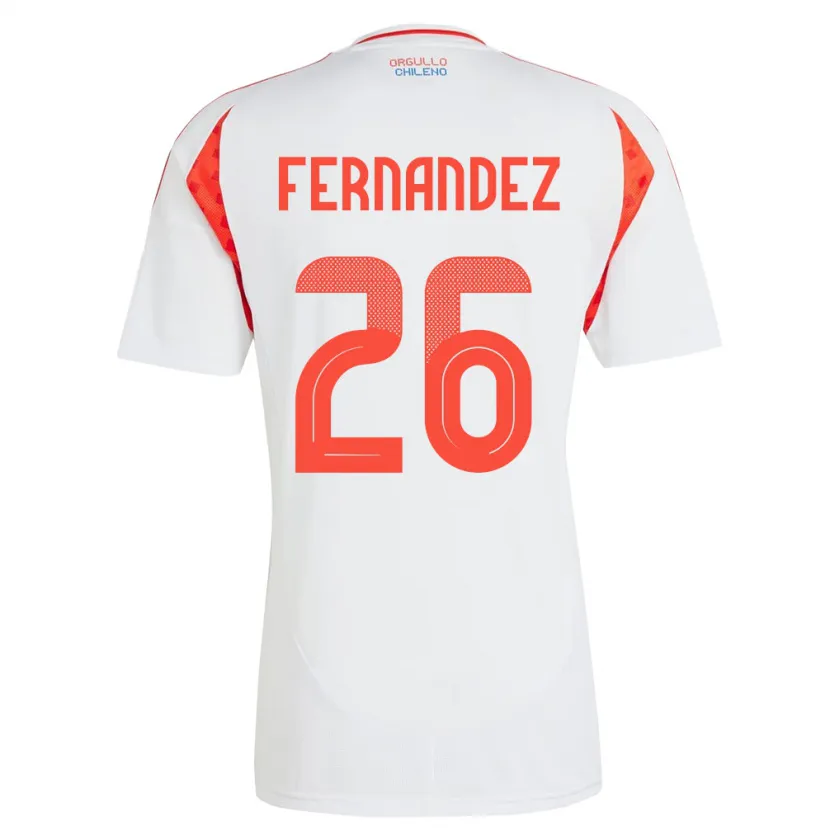 Danxen Damen Chile Nicolás Fernández #26 Weiß Auswärtstrikot Trikot 24-26 T-Shirt