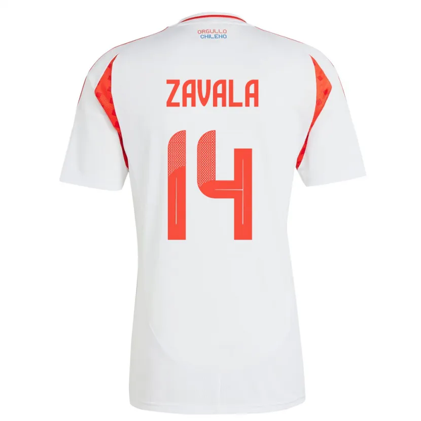 Danxen Damen Chile Cristián Zavala #14 Weiß Auswärtstrikot Trikot 24-26 T-Shirt