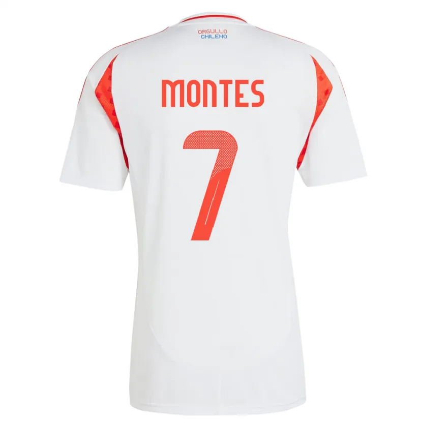 Danxen Damen Chile Clemente Montes #7 Weiß Auswärtstrikot Trikot 24-26 T-Shirt