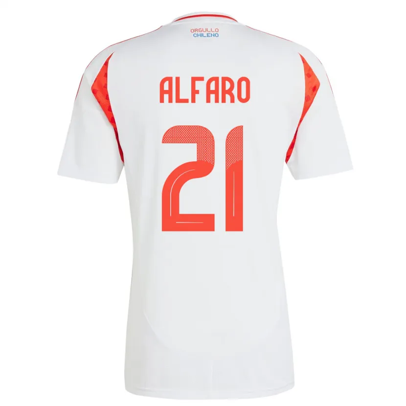 Danxen Damen Chile Julián Alfaro #21 Weiß Auswärtstrikot Trikot 24-26 T-Shirt