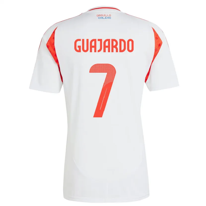 Danxen Damen Chile Paolo Guajardo #7 Weiß Auswärtstrikot Trikot 24-26 T-Shirt