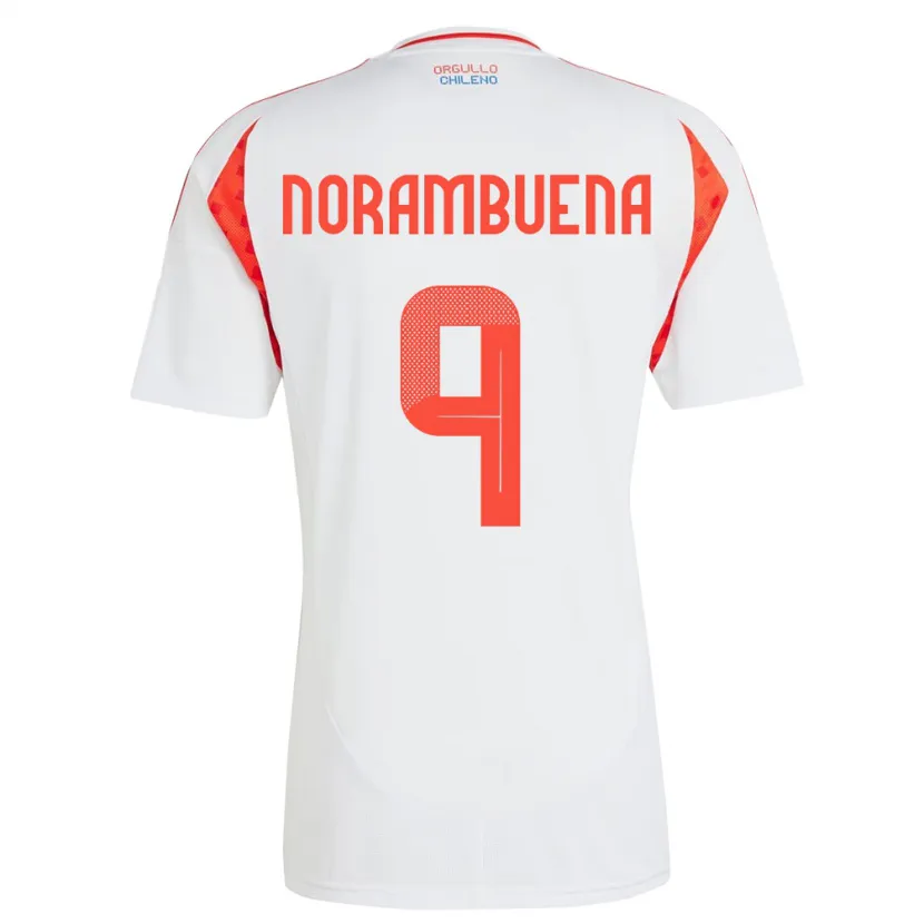 Danxen Damen Chile Gabriel Norambuena #9 Weiß Auswärtstrikot Trikot 24-26 T-Shirt