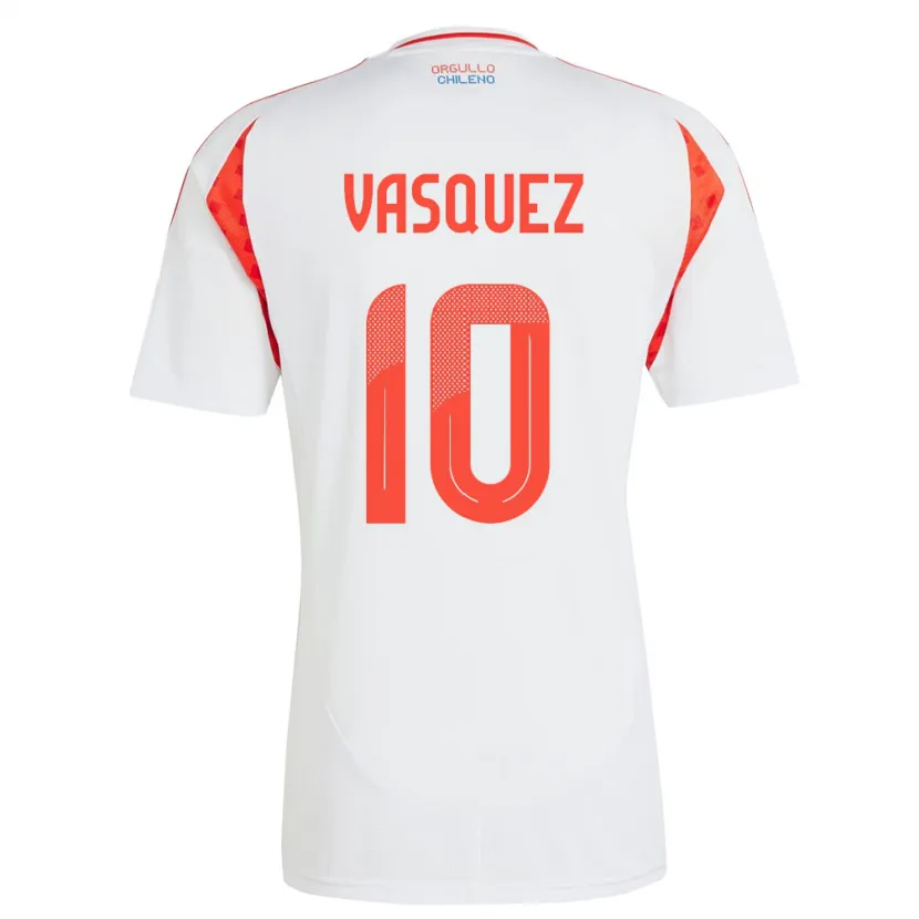 Danxen Damen Chile Ignacio Vásquez #10 Weiß Auswärtstrikot Trikot 24-26 T-Shirt