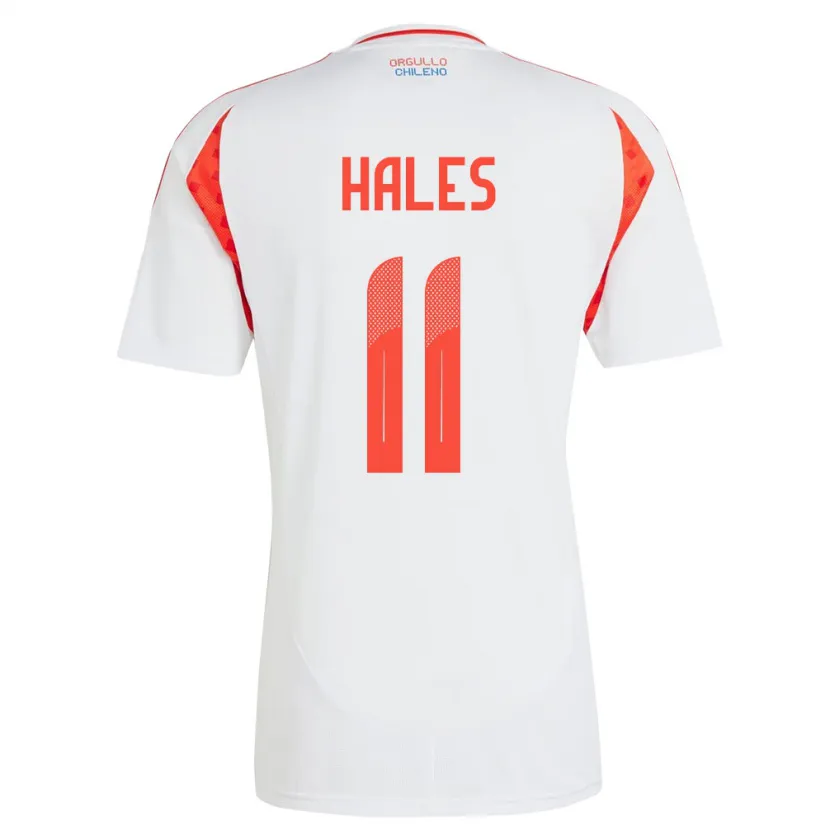 Danxen Damen Chile Alejandro Hales #11 Weiß Auswärtstrikot Trikot 24-26 T-Shirt