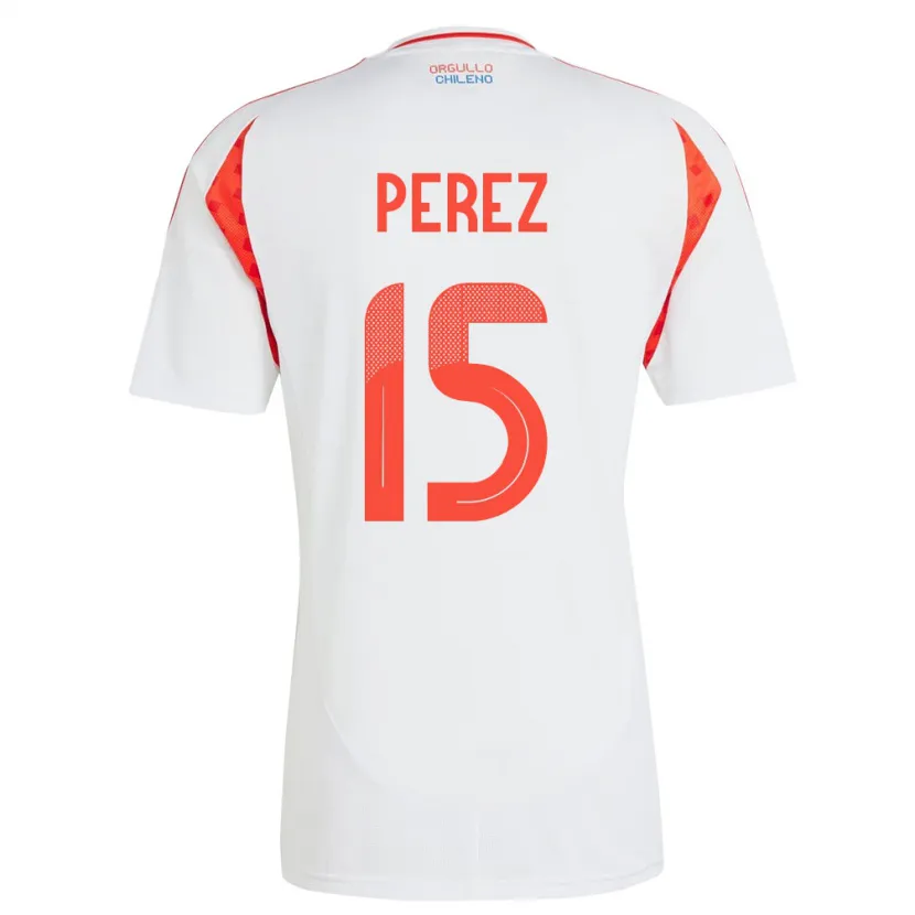 Danxen Damen Chile Ignacio Pérez #15 Weiß Auswärtstrikot Trikot 24-26 T-Shirt
