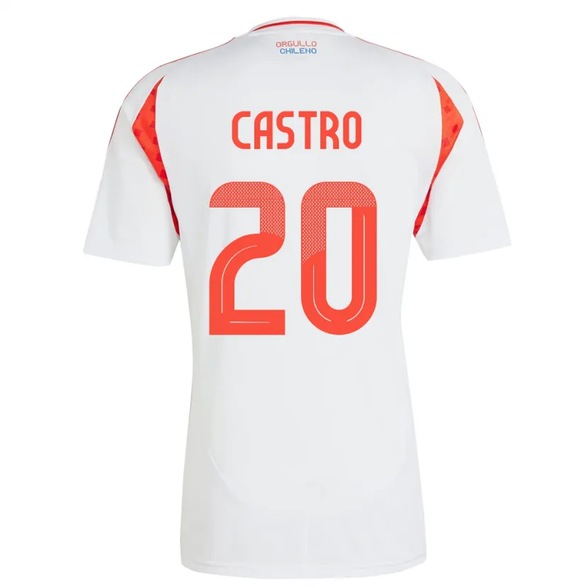 Danxen Damen Chile Benjamín Castro #20 Weiß Auswärtstrikot Trikot 24-26 T-Shirt