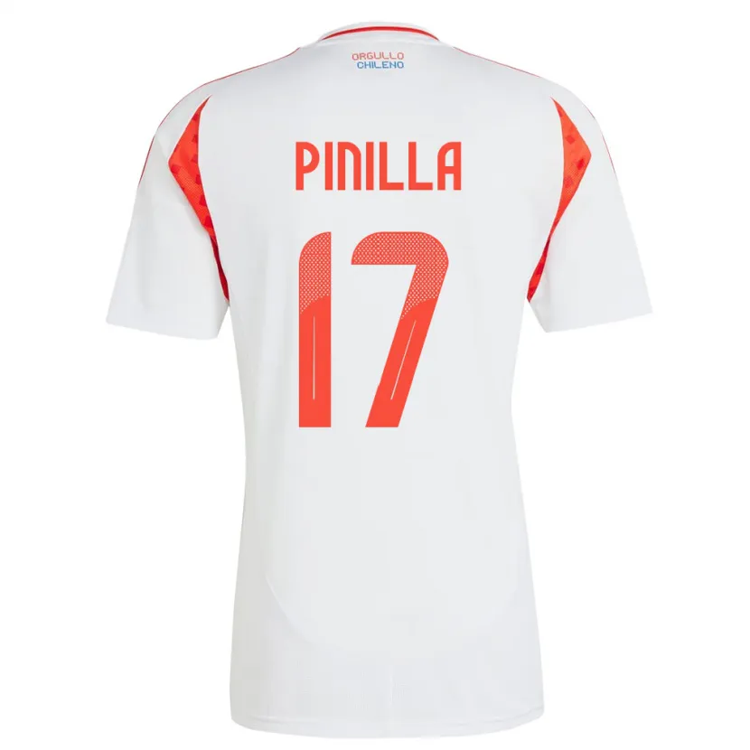 Danxen Damen Chile Fernanda Pinilla #17 Weiß Auswärtstrikot Trikot 24-26 T-Shirt
