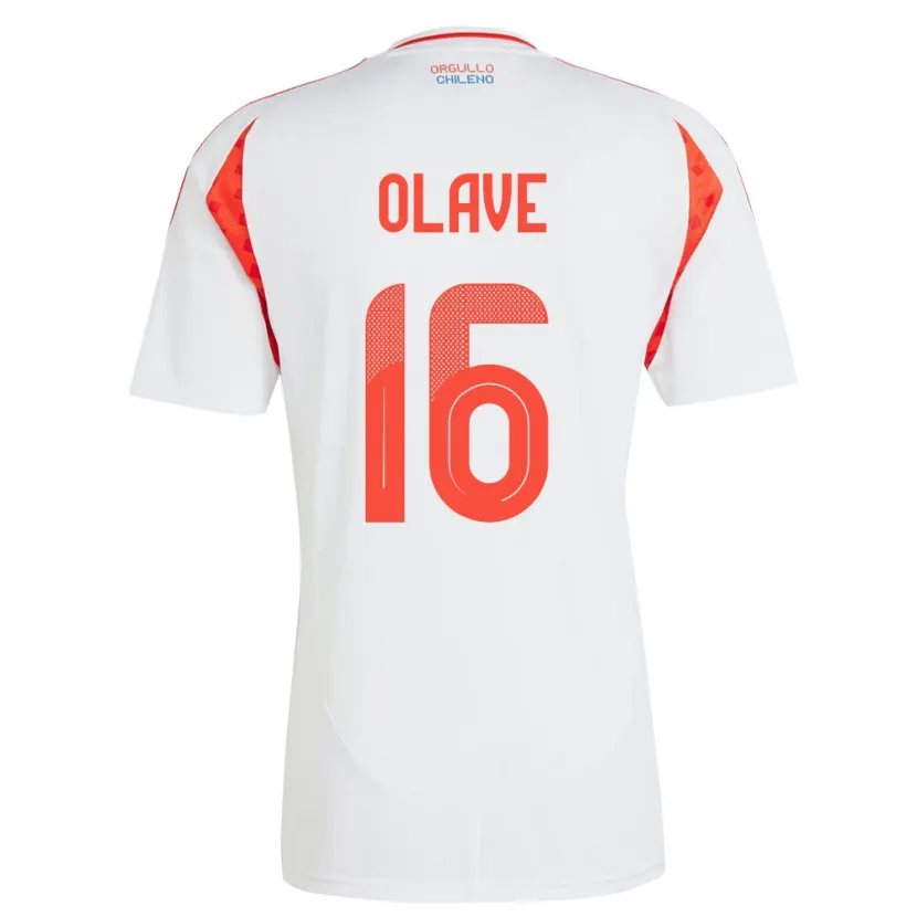 Danxen Damen Chile Isidora Olave #16 Weiß Auswärtstrikot Trikot 24-26 T-Shirt
