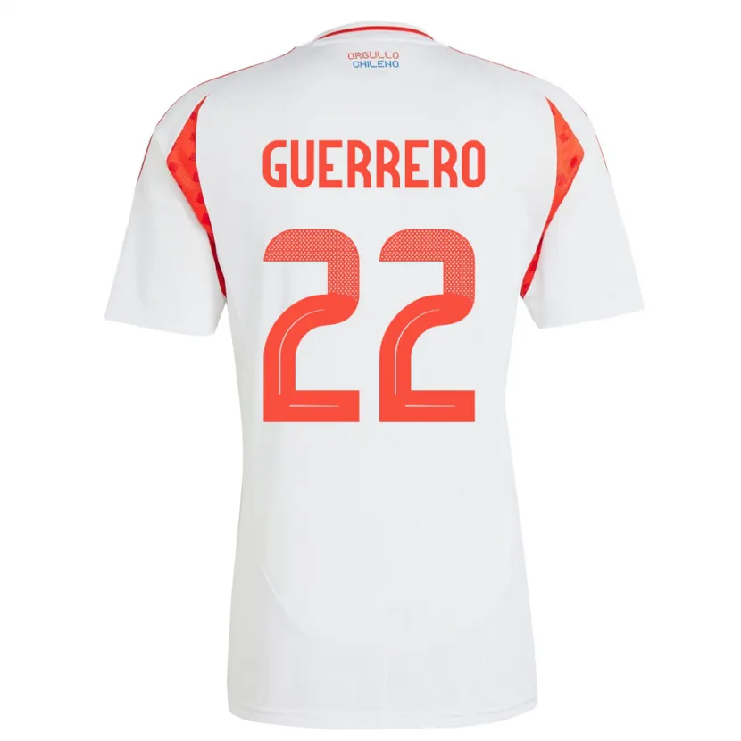 Danxen Damen Chile Kathalina Guerrero #22 Weiß Auswärtstrikot Trikot 24-26 T-Shirt