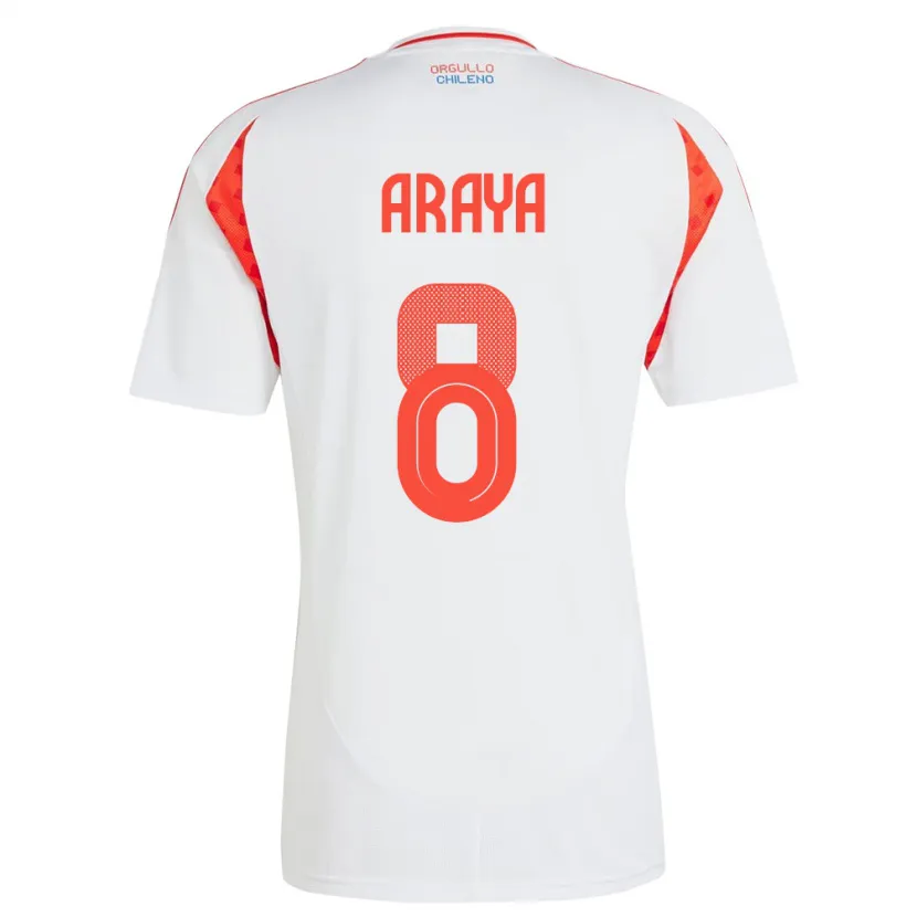 Danxen Damen Chile Karen Araya #8 Weiß Auswärtstrikot Trikot 24-26 T-Shirt