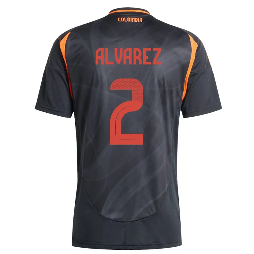 Danxen Damen Kolumbien Mary Álvarez #2 Schwarz Auswärtstrikot Trikot 24-26 T-Shirt