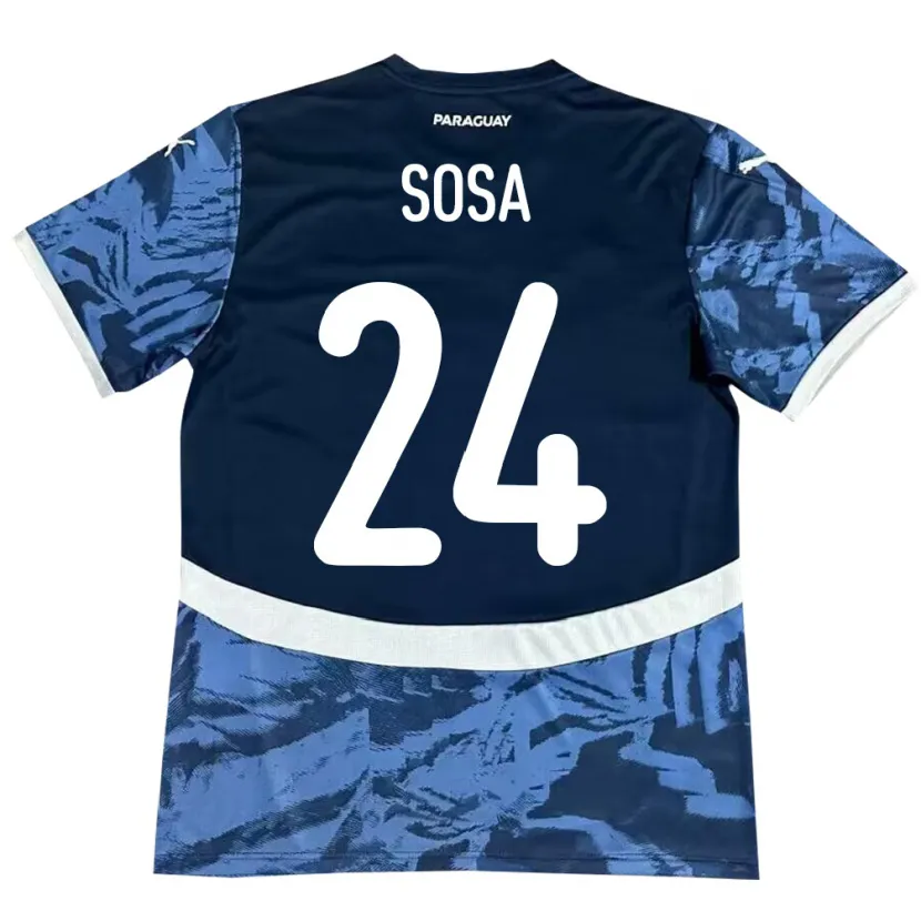 Danxen Damen Paraguay Ramón Sosa #24 Blau Auswärtstrikot Trikot 24-26 T-Shirt
