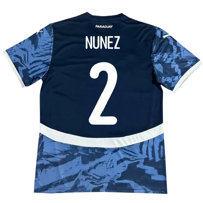 Danxen Damen Paraguay Alan Núñez #2 Blau Auswärtstrikot Trikot 24-26 T-Shirt
