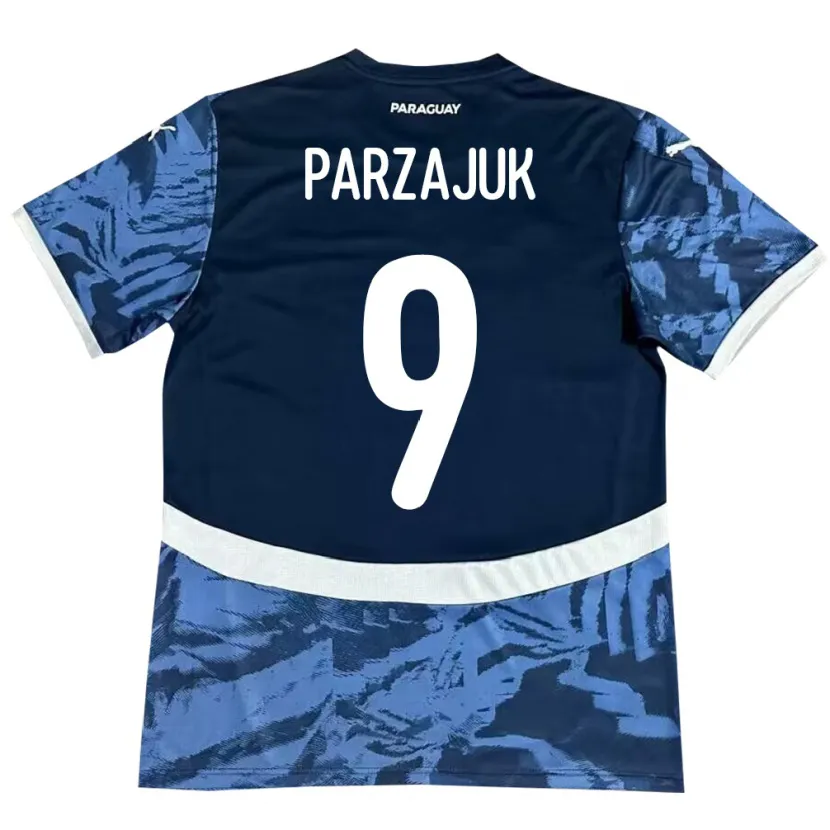 Danxen Damen Paraguay Kevin Parzajuk #9 Blau Auswärtstrikot Trikot 24-26 T-Shirt