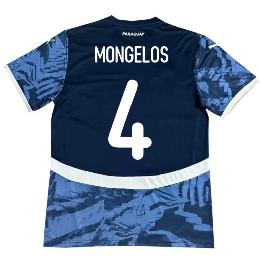 Danxen Damen Paraguay Rolando Mongelós #4 Blau Auswärtstrikot Trikot 24-26 T-Shirt