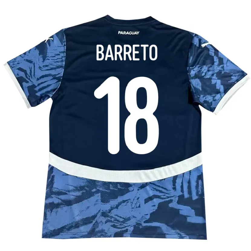 Danxen Damen Paraguay Liz Barreto #18 Blau Auswärtstrikot Trikot 24-26 T-Shirt