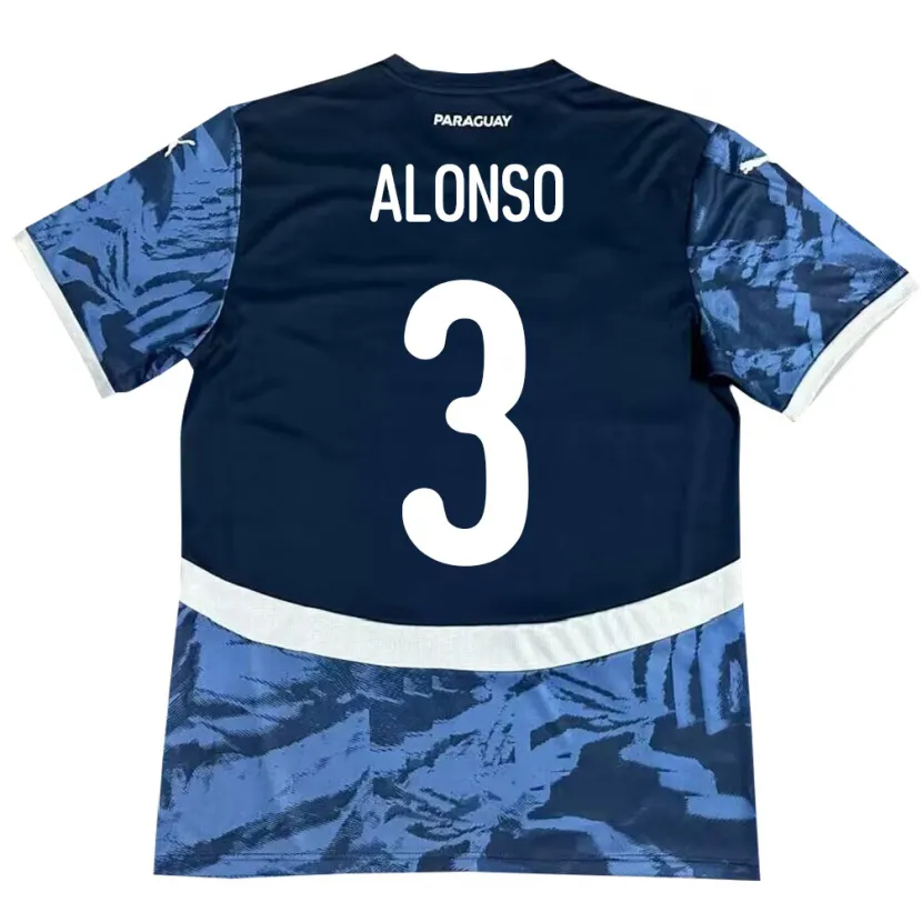 Danxen Damen Paraguay Lorena Alonso #3 Blau Auswärtstrikot Trikot 24-26 T-Shirt