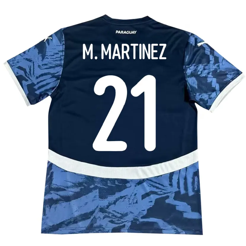 Danxen Damen Paraguay María Martínez #21 Blau Auswärtstrikot Trikot 24-26 T-Shirt