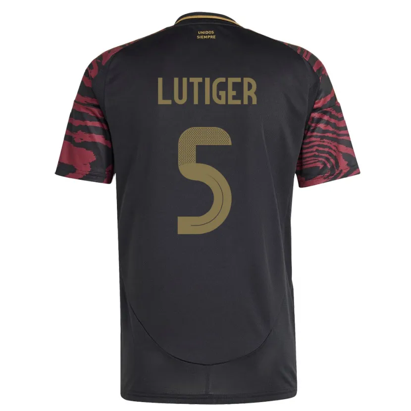 Danxen Damen Peru Rafael Lutiger #5 Schwarz Auswärtstrikot Trikot 24-26 T-Shirt