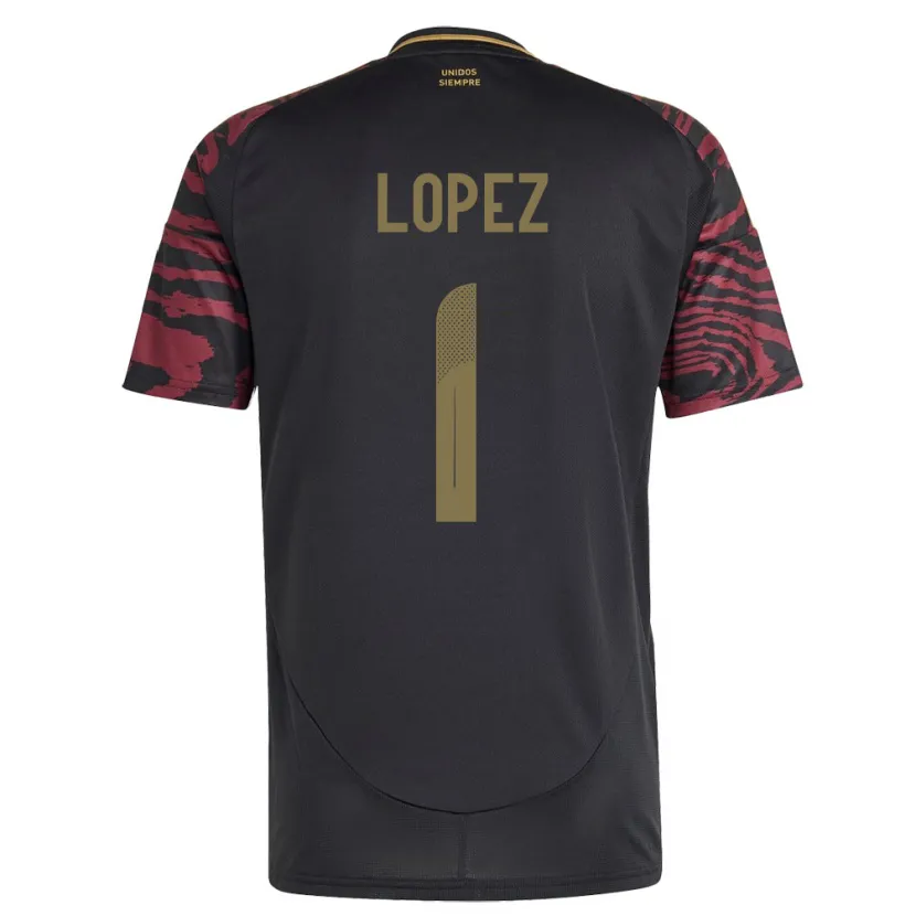 Danxen Damen Peru Karla Lopez #1 Schwarz Auswärtstrikot Trikot 24-26 T-Shirt