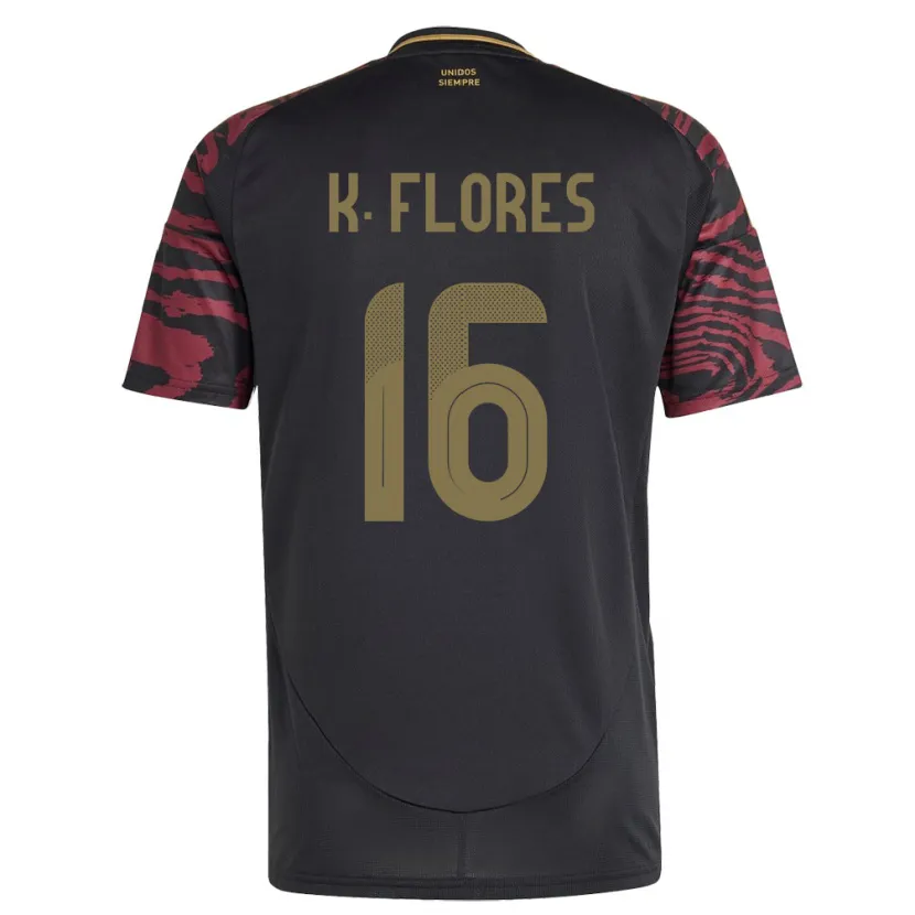 Danxen Damen Peru Kimbherly Flores #16 Schwarz Auswärtstrikot Trikot 24-26 T-Shirt