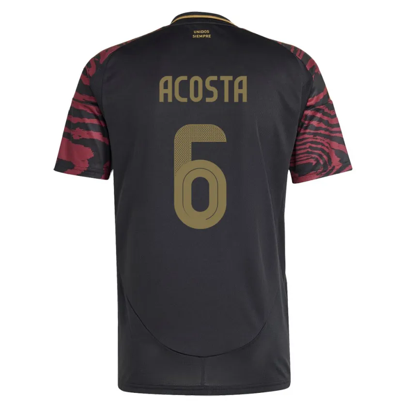 Danxen Damen Peru Ruby Acosta #6 Schwarz Auswärtstrikot Trikot 24-26 T-Shirt