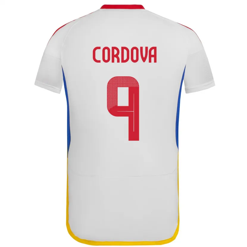 Danxen Damen Venezuela Sergio Córdova #9 Weiß Auswärtstrikot Trikot 24-26 T-Shirt