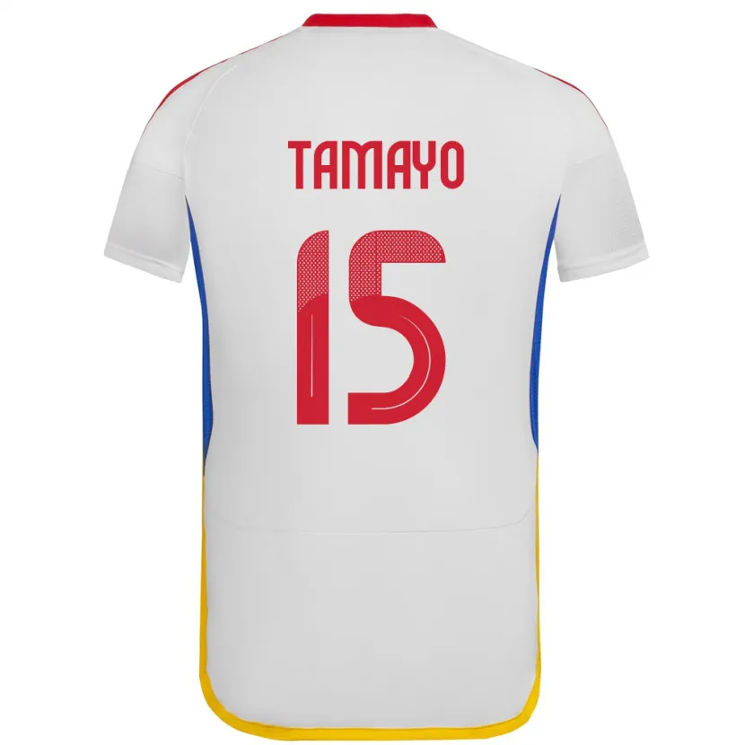 Danxen Damen Venezuela Bianneider Tamayo #15 Weiß Auswärtstrikot Trikot 24-26 T-Shirt
