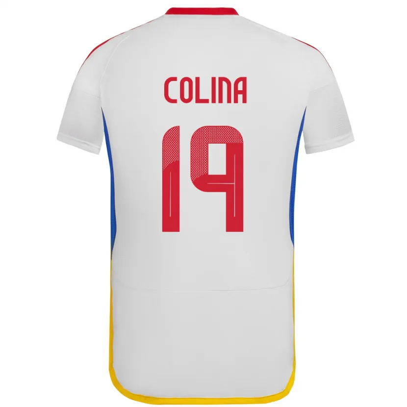 Danxen Damen Venezuela Junior Colina #19 Weiß Auswärtstrikot Trikot 24-26 T-Shirt