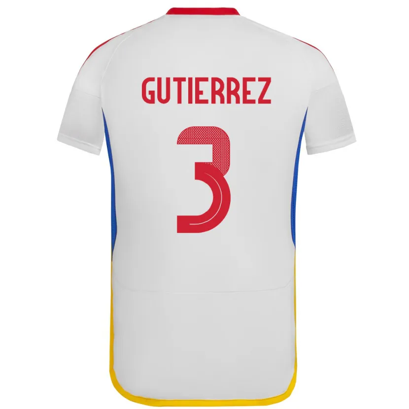 Danxen Damen Venezuela Nairelis Gutiérrez #3 Weiß Auswärtstrikot Trikot 24-26 T-Shirt