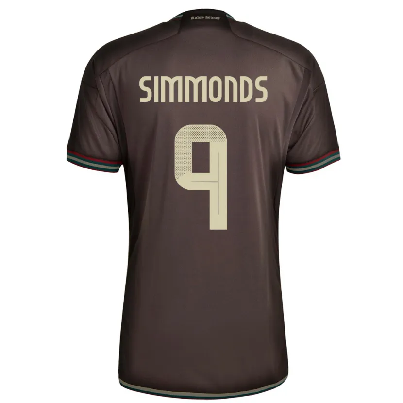 Danxen Damen Jamaika Kameron Simmonds #9 Nachtbraun Auswärtstrikot Trikot 24-26 T-Shirt